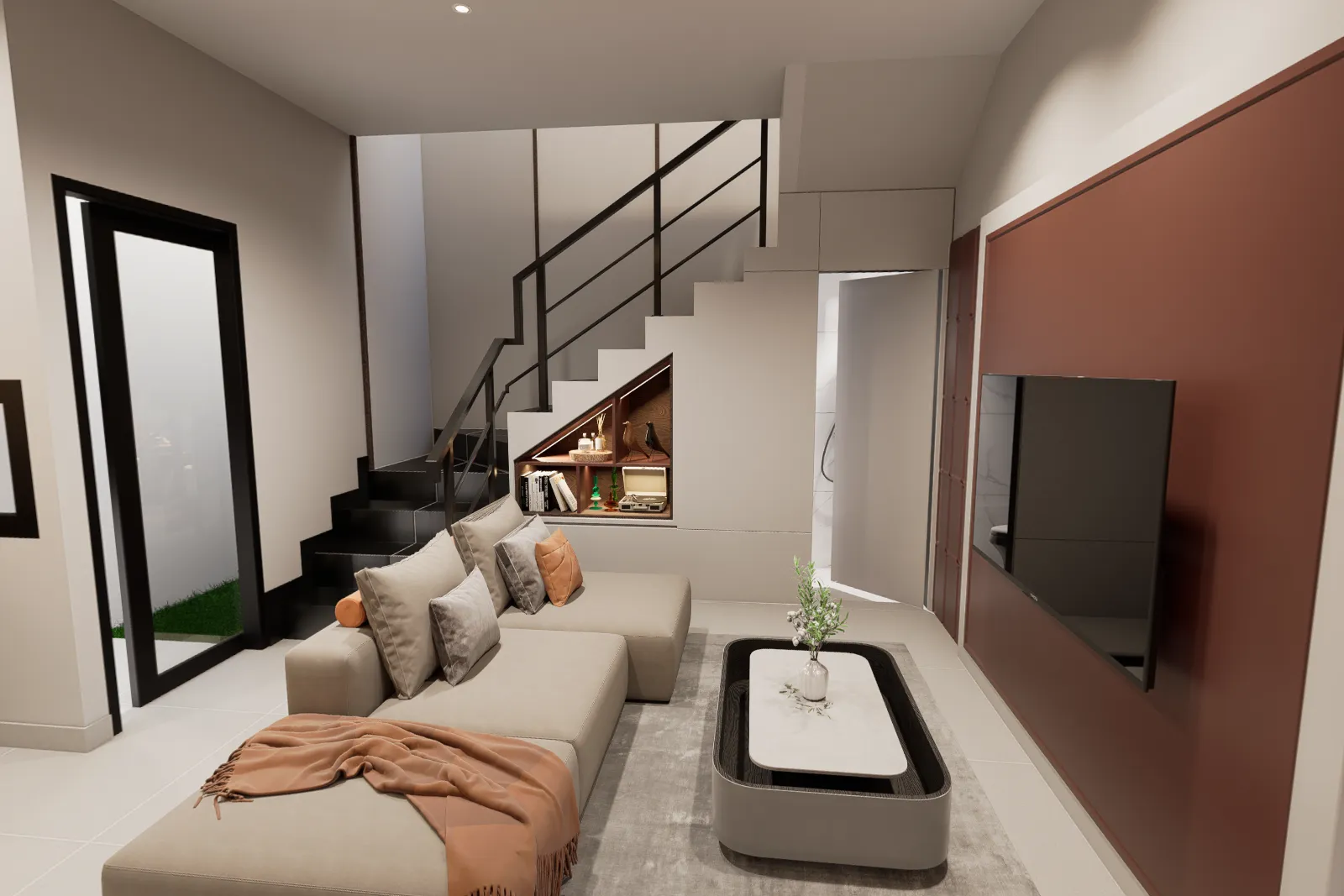 Render ruang keluarga tipe Calysta